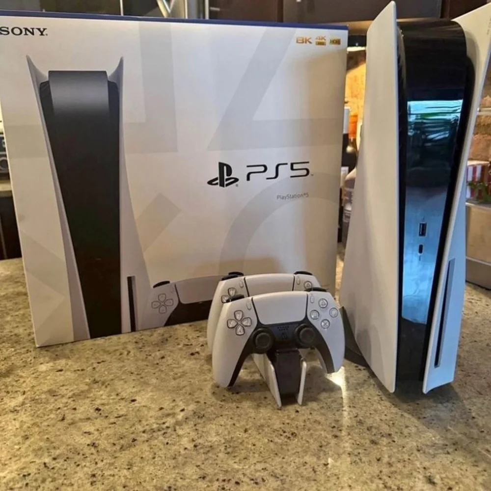 Sony PlayStation 5 Console White and Black DualSense Controller
